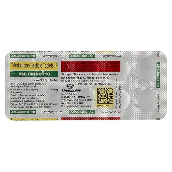 MANKIND PHARMA Amlokind 10Mgtab (10 Tab)