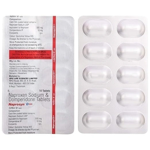 RPG LIFE SCIENCES LTD Naprosyn D 500Mgtab (10 Tab)