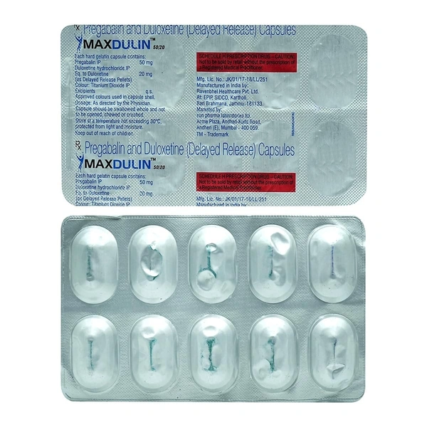 SUN PHARMA Maxdulin 50/20Mgcap (10 Cap)