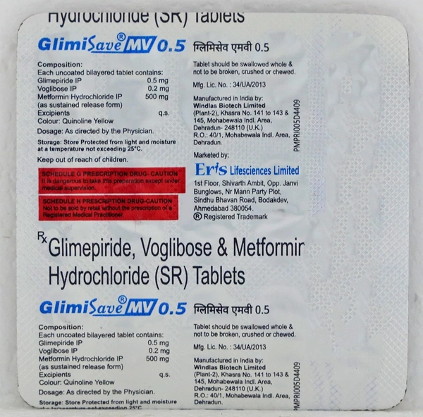 ERIS LIFESCIENCES PVT.LTD Glimisave Mv 0.5Mgtab (10 Tab)