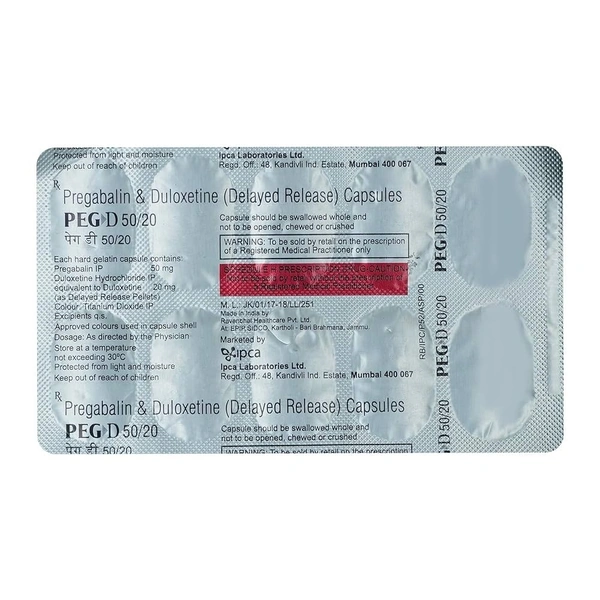 IPCA LABORATORIES Peg D 50/20Mg Tab (10 Tab)