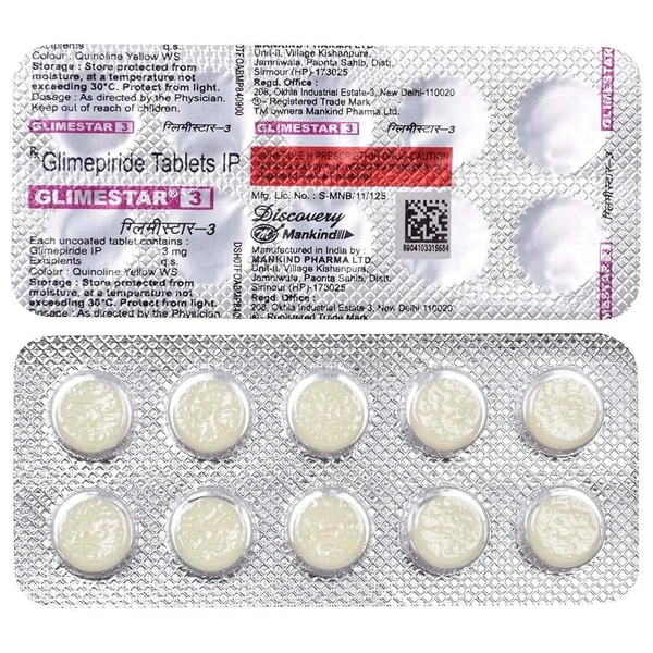 MANKIND PHARMA Glimestar 3Mgtab (10 Tab)