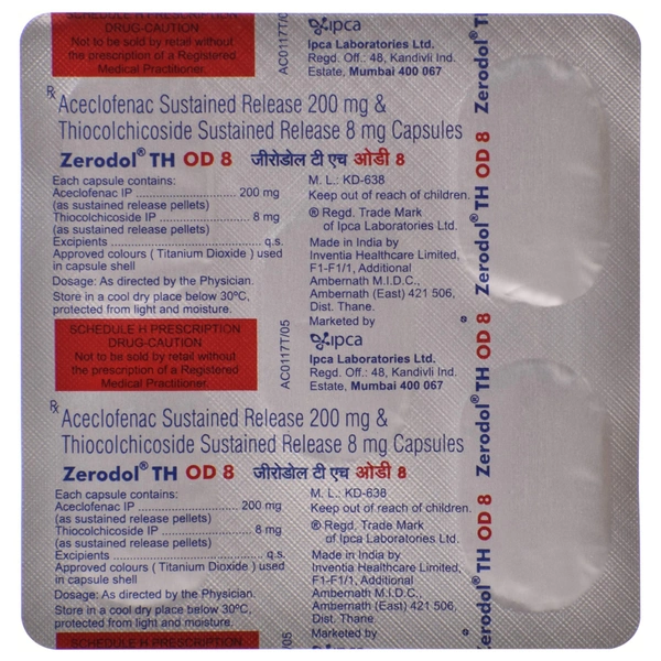 IPCA LABORATORIES Zerodol Th Od 8Mgtab (5 Tab)