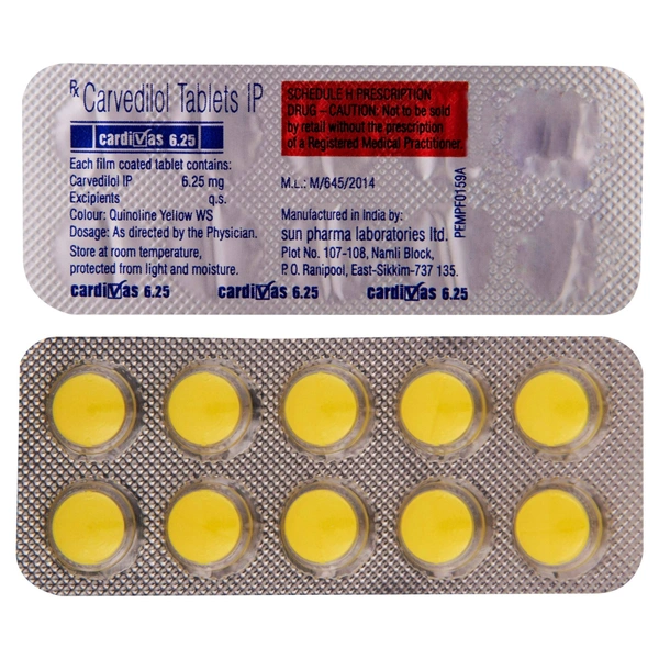 SUN PHARMA Cardivas 6.25Mgtab (10 Tab)