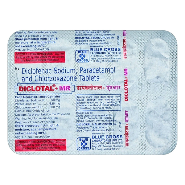 BLUE CROSS LABORATORIES LTD. Diclotal Plus Mr Tab (10 Tab)