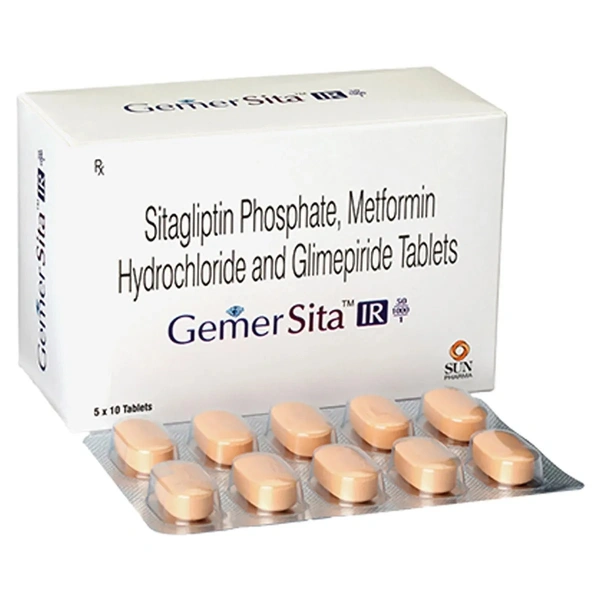 SUN PHARMA Gemer Sita Ir 50/1000/1Mg Tab (10 Tab)