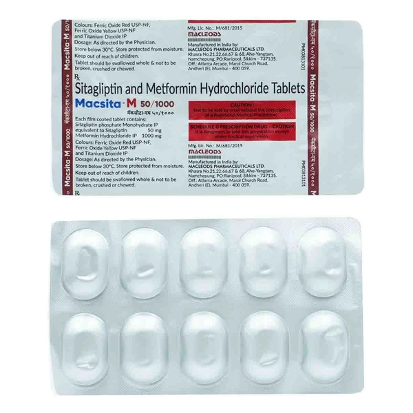 MACLEODS PHARMACEUTICALS Macsita M 50/1000Mgtab (10 Tab)