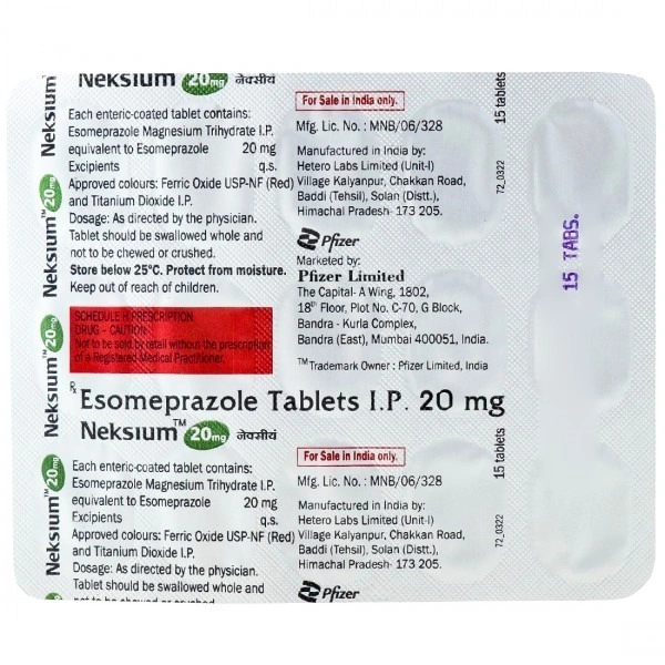 PFIZER LTD. Neksium 20Mgtab (10 Tab)