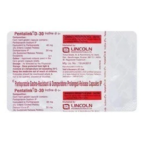 LINCOLIN PHARMACEUTICALS Pentalink D 30 Mg Cap (10 Tab)