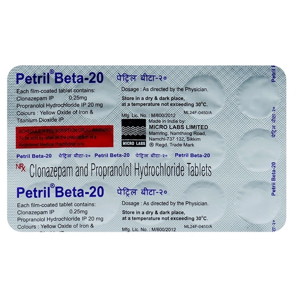 MICRO LABS Petril Beta 20Mgtab (10 Tab)