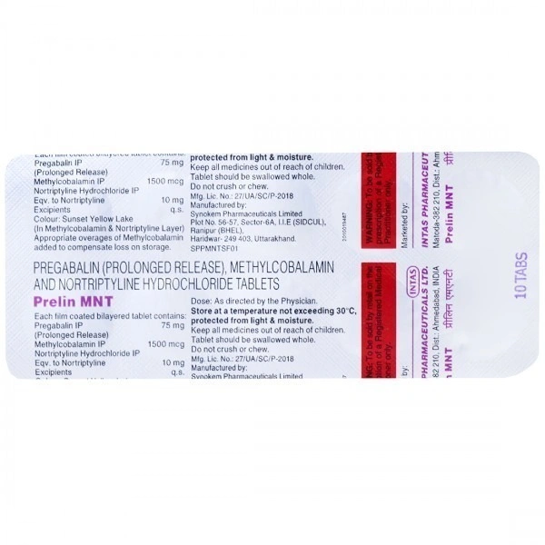 INTAS PHARMACEUTICALS LTD. Prelin Mnt Tab (10 Tab)