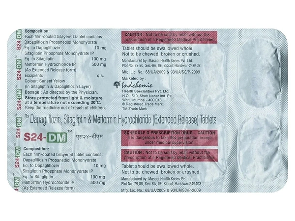 INDCHEMIE S24 Dm 500Mg Tab (10 Tab)