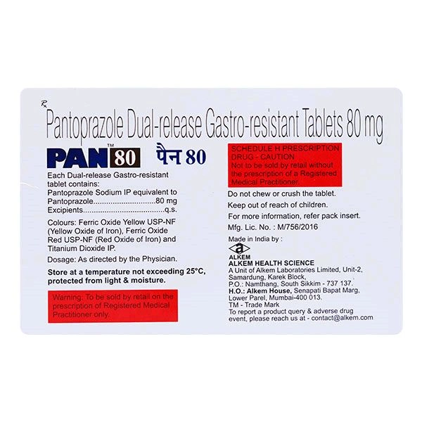 Pan 80 Mg Tab(15 Tab)