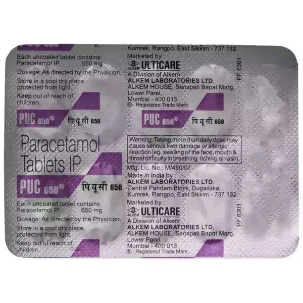 Puc 650 Mg Tab(15 Tab)