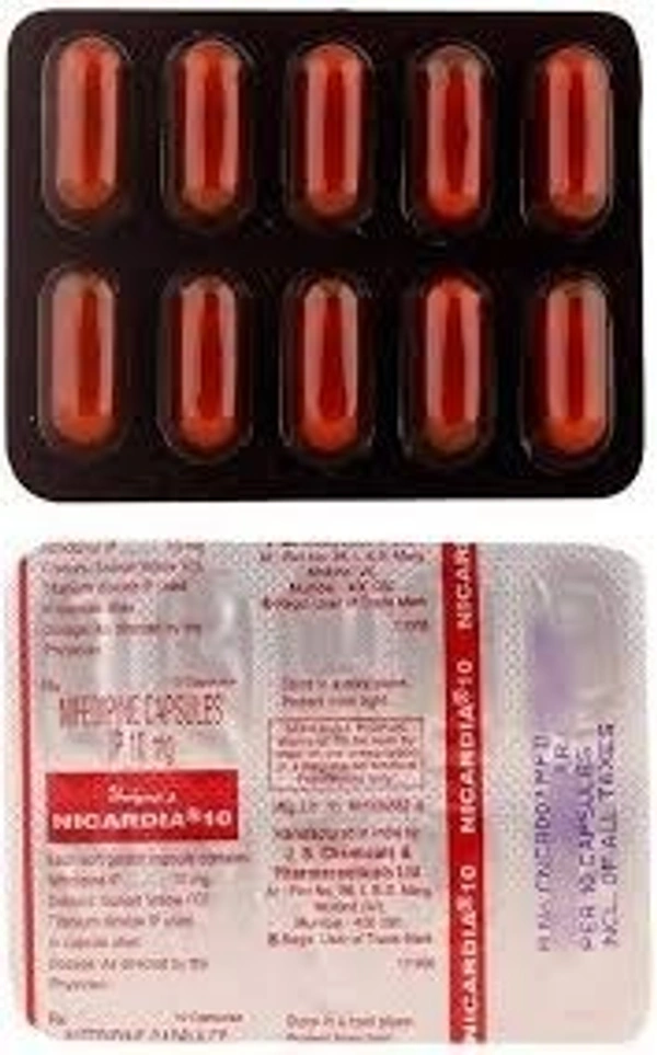 J.B. CHEMICALS PVT.LTD. Nicardia 10Mg Cap (10 Cap)