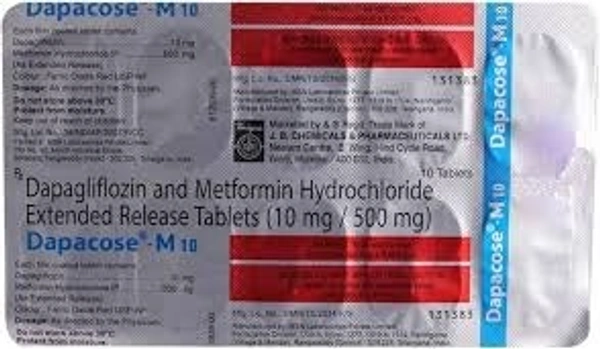 J.B. CHEMICALS PVT.LTD. Dapacose M 10/500Mgtab (10 Tab)