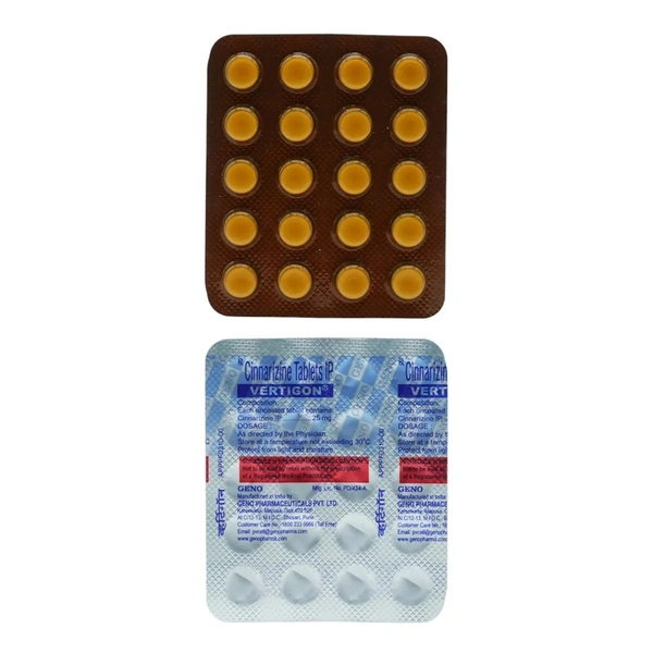 GENO PHARMA LTD. Vertigon 25Mgtab (20 Tab)