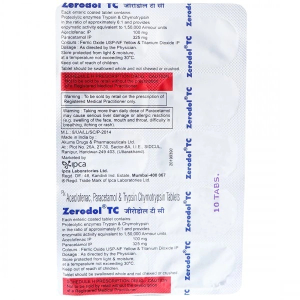 IPCA LABORATORIES Zerodol Tc Tab (10 Tab)