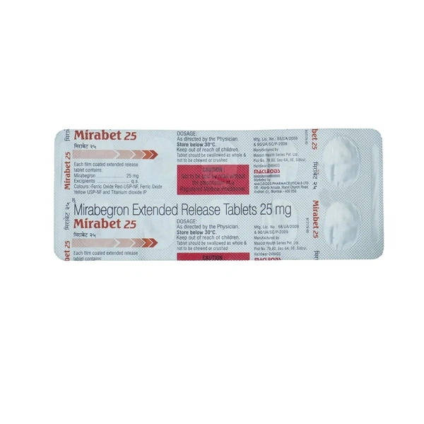 MACLEODS PHARMACEUTICALS Mirabet 25Mg Tab (10 Tab)