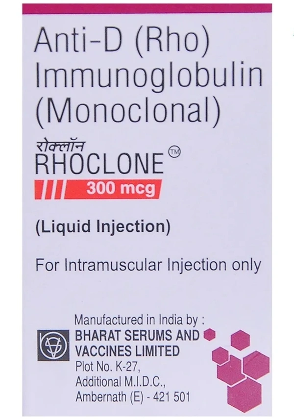 BHARAT SERUM & VAC. P. LTD. Rhoclone-300 Inj