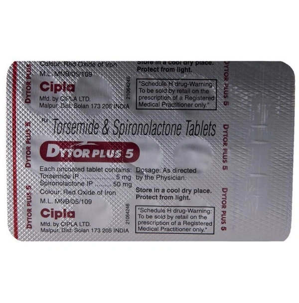 CIPLA LTD. Dytor Plus 5Mgtab (15 Tab)