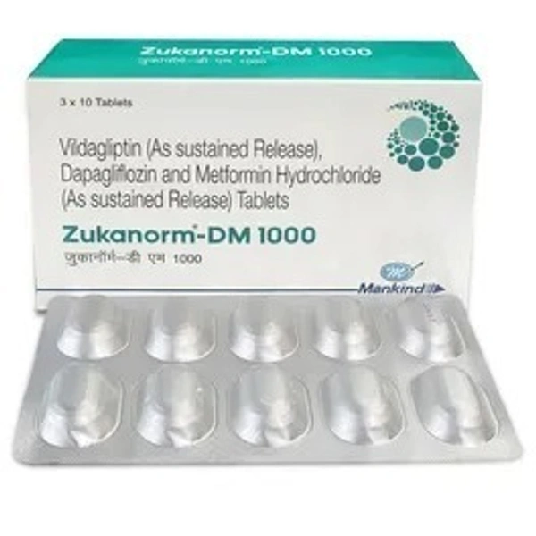 MANKIND PHARMA Zukanorm Dm 1000Mgtab (10 Tab)