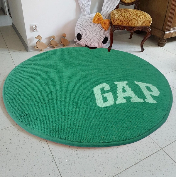 Luxe Home International Bath mat Soft Cotton Round Rug for Bathroom, Bedroom, Living Room - 2x2 ft, Green