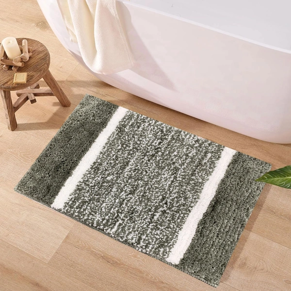 Luxe Home International Riyo Bath Mat, Super Soft Microfibre 1800 Gsm, Non-Slip, Absorbent - Door Mat for Bathroom, Bedroom, Kitchen, Floor - Pack of 1 - 38x58 cm, Sea Green
