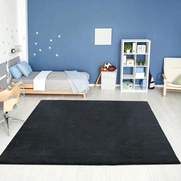 Luxe Home International Ultra Soft Microfiber Area Rug - Non-Slip, Carpet for Living Room, Bedroom, and Home Decor - 6X9, Anthra