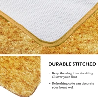 Luxe Home International Luxe Home Bath mat Super Soft Anti Skid Hawaii Contour Set of 3 Piece Rugs for Bathroom ( Gold, Medium ) - 45x75 cm, Gold