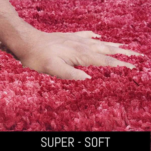 Luxe Home International Luxe Home Bath mat Super Soft Anti Skid Hawaii Contour Set of 2 Piece Rugs for Bathroom ( Pastel Red, Medium ) - 45x75 cm, Red