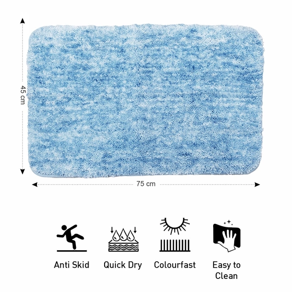 Luxe Home International Luxe Home Bath mat Super Soft Anti Skid Hawaii Rugs for Bathroom ( Cloud, Medium ) Pc-1 - 45x75 cm, Cloudy