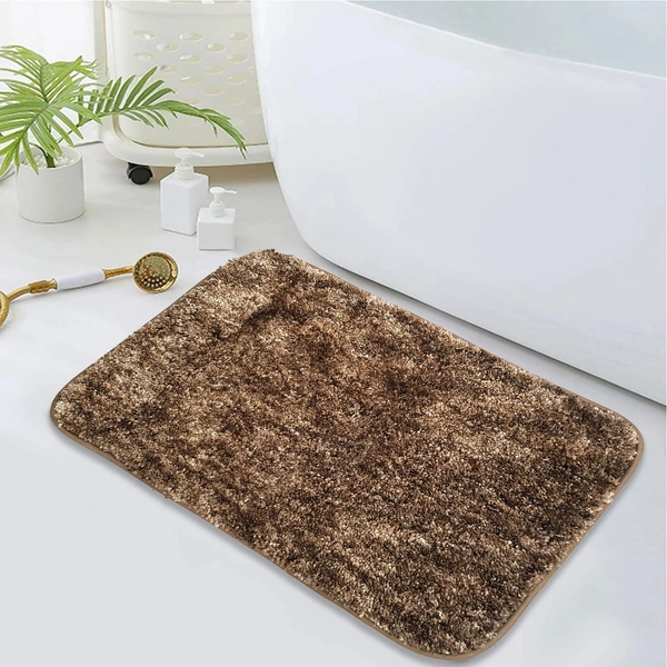 Luxe Home International Luxe Home Bath mat Super Soft Anti Skid Hawaii Rugs for Bathroom ( Coffee, Medium ) Pc-1 - 45x75 cm, Coffee