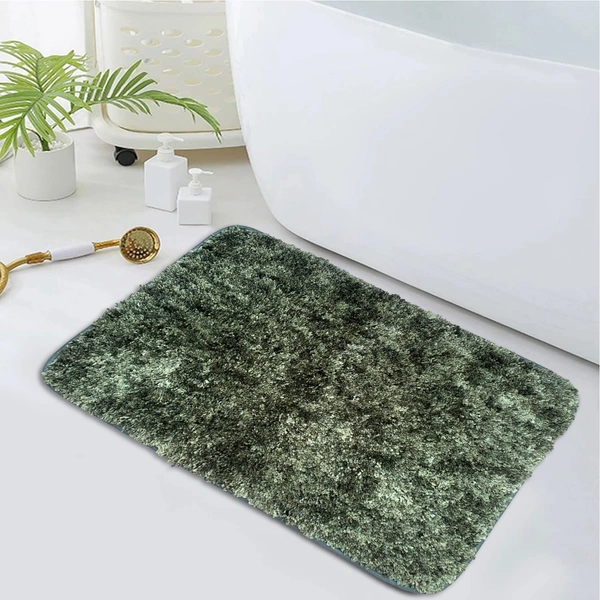 Luxe Home International Luxe Home Bath mat Super Soft Anti Skid Hawaii Rugs for Bathroom ( Hunter Green, Medium ) Pc-1 - 45x75 cm, Green
