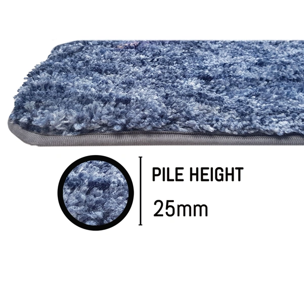 Luxe Home International Luxe Home Bath mat Super Soft Anti Skid Hawaii Contour Set of 3 Piece Rugs for Bathroom ( Charcoal, Large ) - 60x90 cm, Charcoal