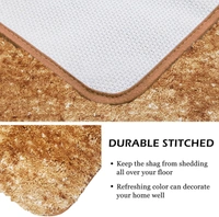 Luxe Home International Luxe Home Bath mat Super Soft Anti Skid Hawaii Contour Set of 2 Piece Rugs for Bathroom ( Anti Gold, Large ) - 60x90 cm, Anti Gold