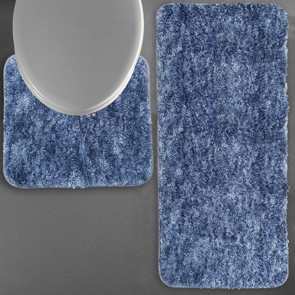 Luxe Home International Luxe Home Bath mat Super Soft Anti Skid Hawaii Contour Set of 2 Piece Rugs for Bathroom ( Charcoal, Large ) - 60x90 cm, Charcoal