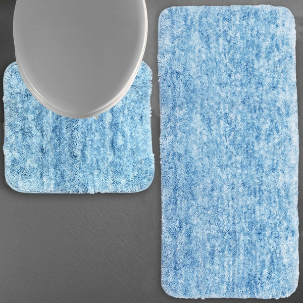 Luxe Home International Luxe Home Bath mat Super Soft Anti Skid Hawaii Contour Set of 2 Piece Rugs for Bathroom ( Cloud, Large ) - 60x90 cm, Cloud