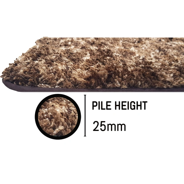 Luxe Home International Luxe Home Bath mat Super Soft Anti Skid Hawaii Contour Set of 2 Piece Rugs for Bathroom ( Rock Brown, Large ) - 60x90 cm, Brown