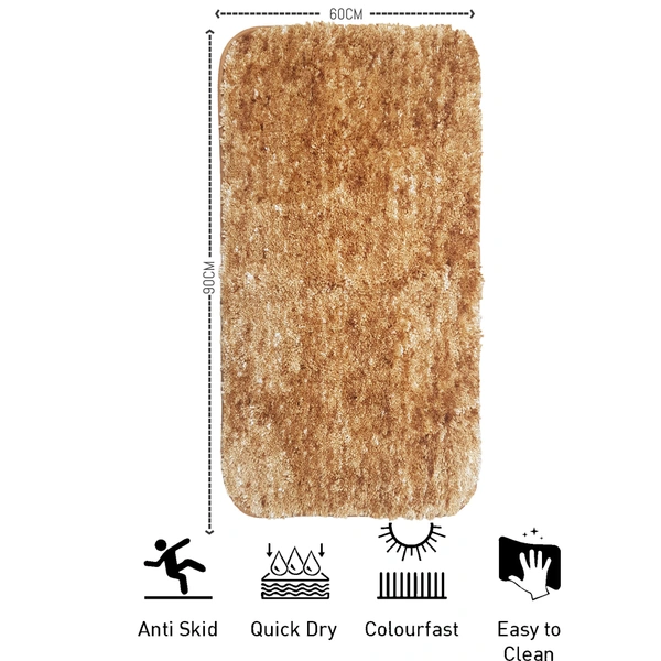 Luxe Home International Luxe Home Bath mat Super Soft Anti Skid Hawaii Rugs for Bathroom ( Anti Gold, Large ) Pc-1 - 60x90 cm, Anti Gold