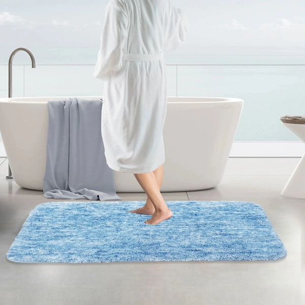Luxe Home International Luxe Home Bath mat Super Soft Anti Skid Hawaii Rugs for Bathroom ( Cloud, Large ) Pc-1 - 60x90 cm, Cloud