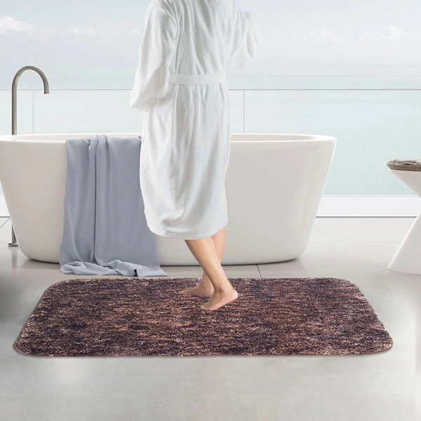 Luxe Home International Luxe Home Bath mat Super Soft Anti Skid Hawaii Rugs for Bathroom ( Cocoa, Large ) Pc-1 - 60x90 cm, Cocoa