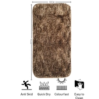 Luxe Home International Luxe Home Bath mat Super Soft Anti Skid Hawaii Rugs for Bathroom ( Coffee, Large ) Pc-1 - 60x90 cm, Coffee