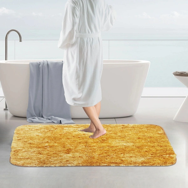 Luxe Home International Luxe Home Bath mat Super Soft Anti Skid Hawaii Rugs for Bathroom ( Gold, Large ) Pc-1 - 60x90 cm, Gold