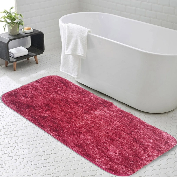 Luxe Home International Luxe Home Bath mat Super Soft Anti Skid Hawaii Rugs for Bathroom ( Pastel Red, Large ) Pc-1 - 60x90 cm, Pastel Red