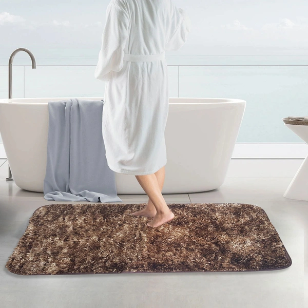 Luxe Home International Luxe Home Bath mat Super Soft Anti Skid Hawaii Rugs for Bathroom ( Rock Brown, Large ) Pc-1 - 60x90 cm, Rock-Brown