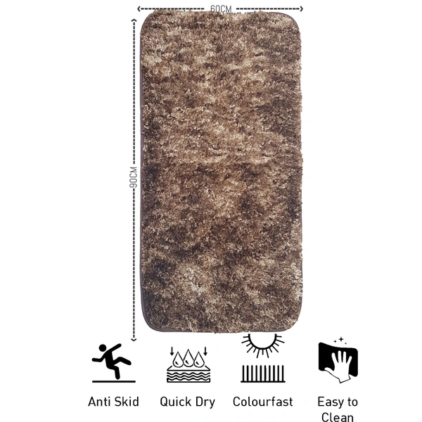 Luxe Home International Luxe Home Bath mat Super Soft Anti Skid Hawaii Rugs for Bathroom ( Rock Brown, Large ) Pc-1 - 60x90 cm, Rock-Brown