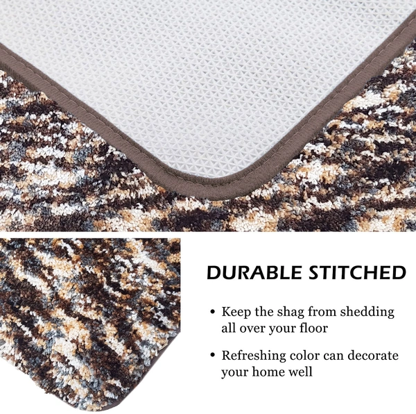 Luxe Home International Luxe Home Bath mat Super Soft Anti Skid Hawaii Rugs for Bathroom ( Walnut, Large ) Pc-1 - 60x90 cm, Walnut