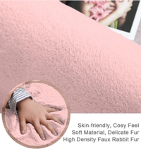 Luxe Home International Rectangular Bath Mat Super Soft Anti Skid Rabbit Fur Mats for Bathroom (40X60 Cm, Peach) Pack of 1 - 40x60 cm, Peach