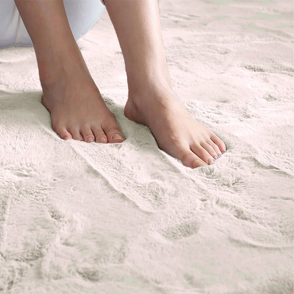 Luxe Home International Luxe Home Bath Mat Super Soft Anti Skid Rabbit Fur (1000 GSM) Bathroom Mats for Bedroom, Door, Kitchen Floor ( 40 X 60 cm , Skin ) Pack of 1 - 40x60 cm, Skin